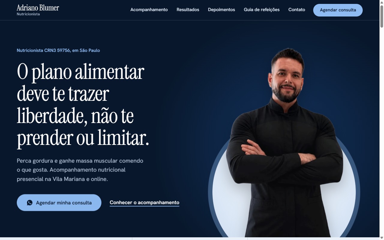 Prévia do site de Adriano Blumer